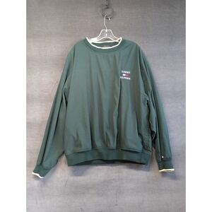 TOMMY HILFIGER GOLF Vintage Y2K Windbreaker Men XL Green Jacket Logo Pullover XL
